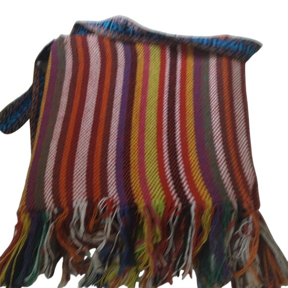 Boho Hippie Embroidered Beads Fringe Textile Cross-Body Purse Bag Multicolored - Picture 9 of 9